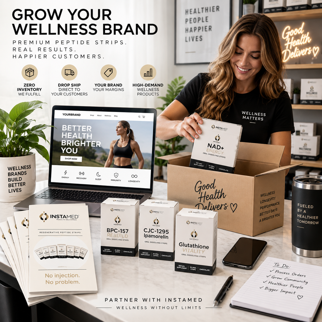 InstaMed product presentation for an ecommerce wellness business